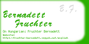 bernadett fruchter business card